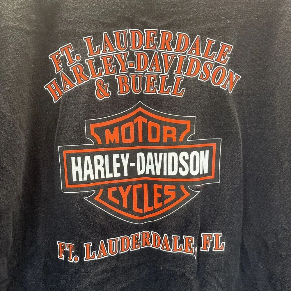 Harley Davidson Purple Wings Gas Tank Riders Ft Lauderdale FL T-Shirt Mens L - Picture 4 of 10